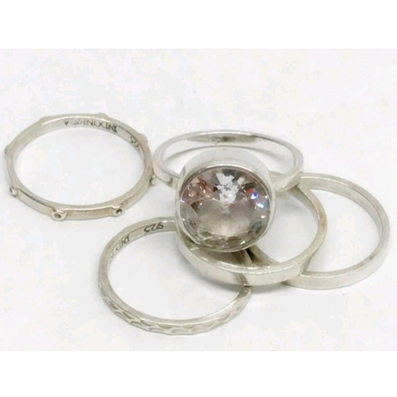 Rare Silpada 925 Sterling CZ Stack Ring Set R1790 - Picture 3 of 8